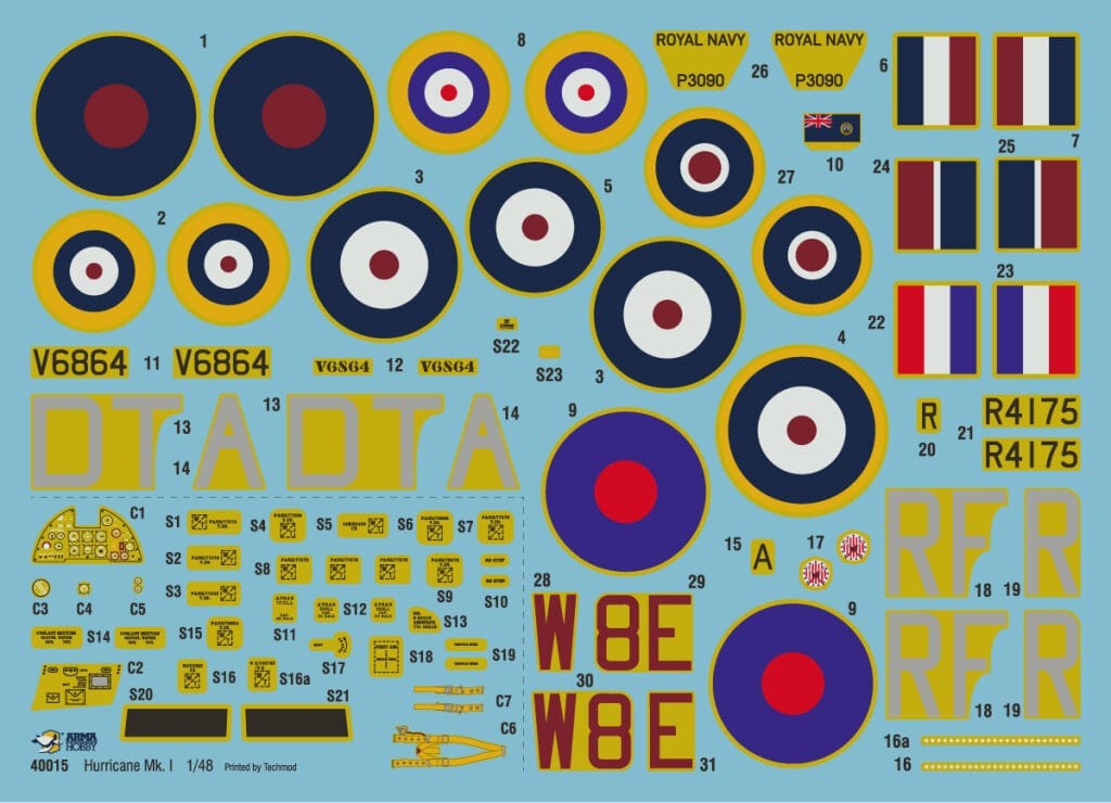 Arma Hobby - 40015 - Hawker Hurricane Mk I - decals