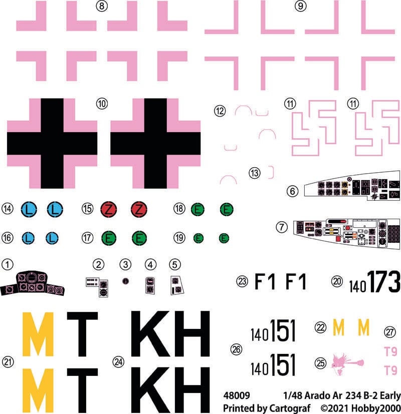 400 - Hobby 2000 - 48009 - Arado Ar 234 B-2 Blitz - decals
