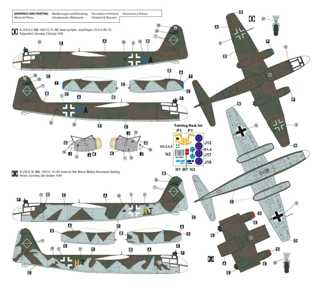Hobby 2000 - 48010 - Arado Ar 234 B-2 Blitz - paint schemes