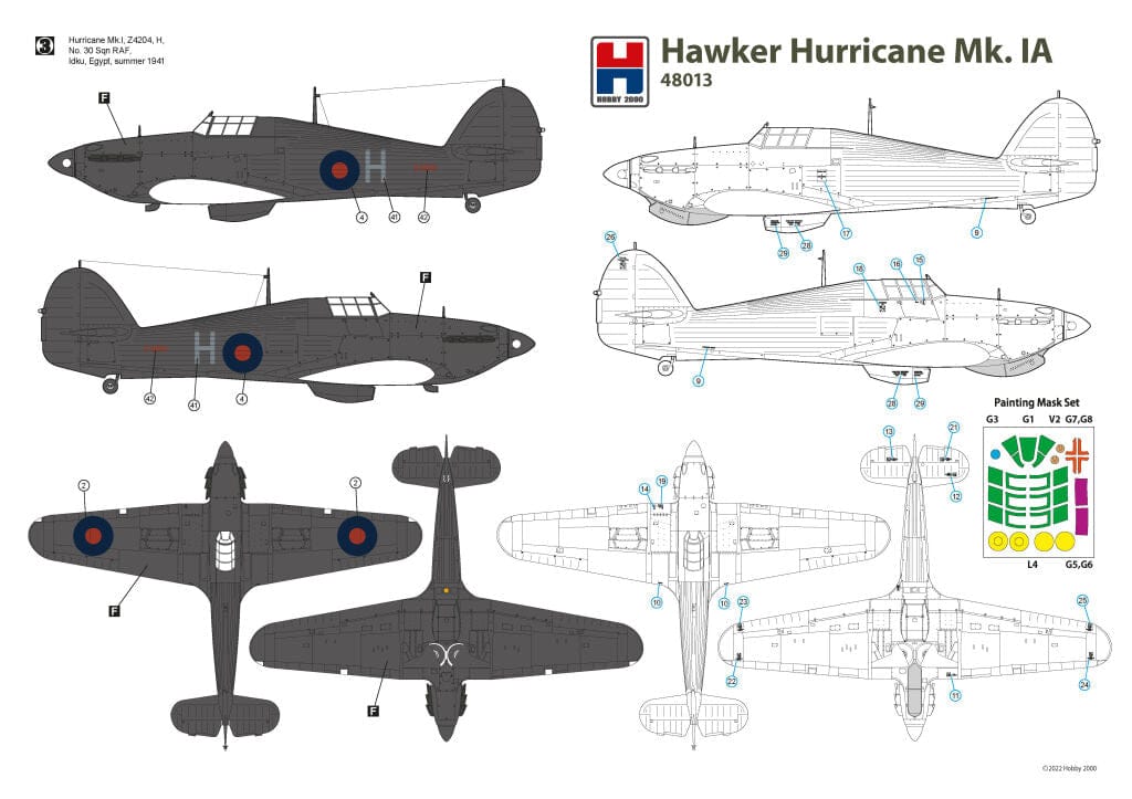 300 - Hobby 2000 - 48013 - Hawker Hurricane Mk Ia - paint schemes