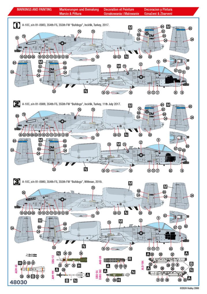 300 - Hobby 2000 - 48030 - Fairchild-Republic A-10C Thunderbolt II - paint schemes