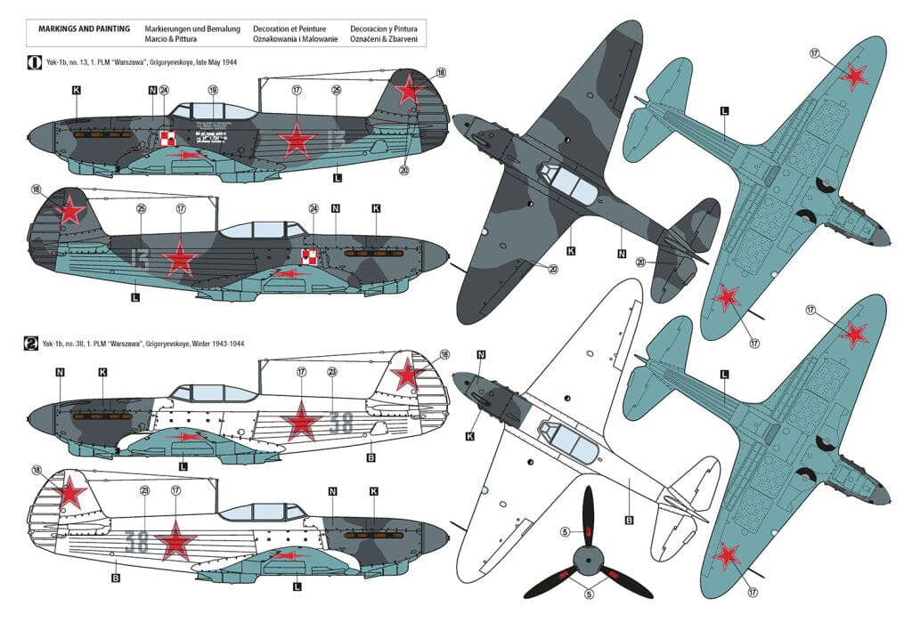 Hobby 2000 - 48033 - Yakovlev Yak-1B - paint schemes