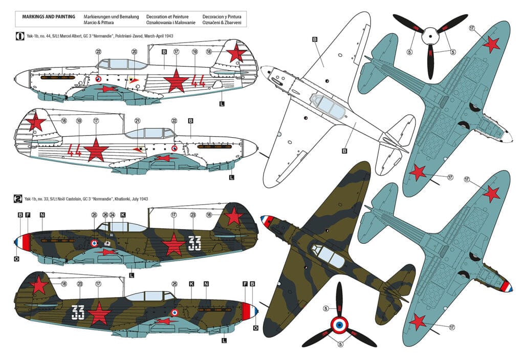 300 - Hobby 2000 - 48034 - Yakovlev Yak-1B - paint schemes