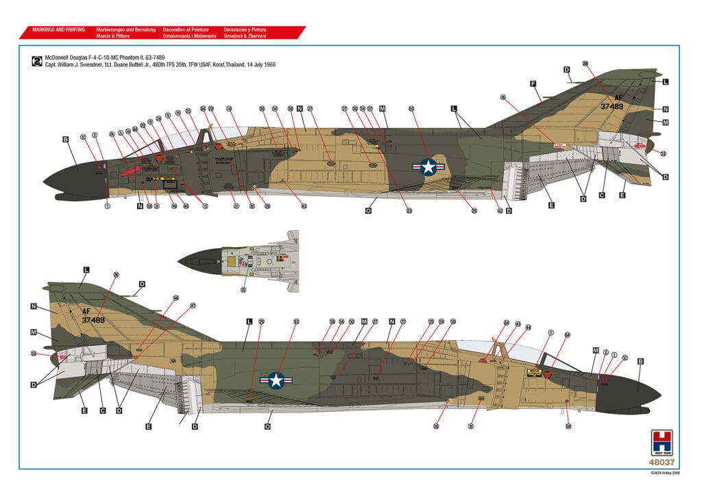 Hobby 2000 - 48037 - McDonnell Douglas F-4C Phantom II - paint schemes