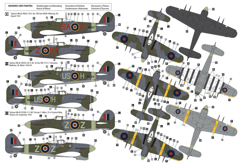 300 - Hobby 2000 - 48042 - Hawker Typhoon Mk Ib ‘Car Door’ (1942) - paint schemes
