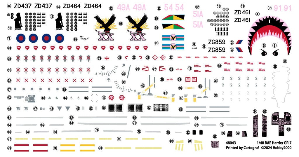 Hobby 2000 - 48043 - BAe Harrier GR.7 - decals