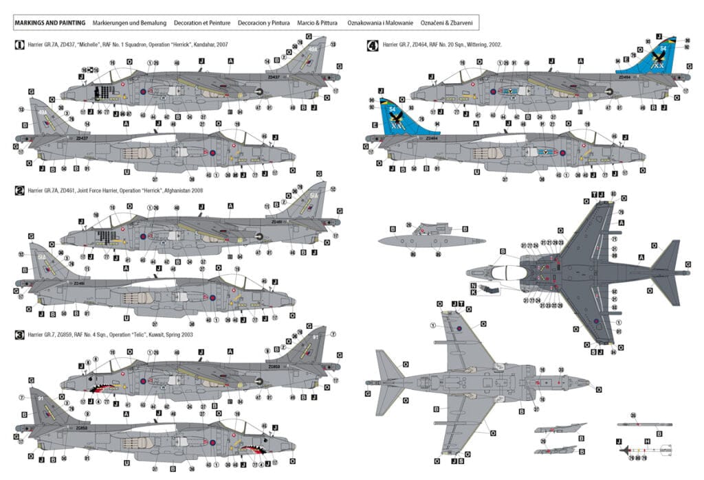 Hobby 2000 - 48043 - BAe Harrier GR.7 - paint schemes