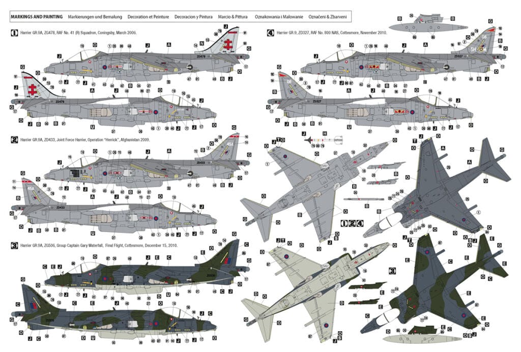 Hobby 2000 - 48044 - BAe Harrier GR.9 - paint schemes