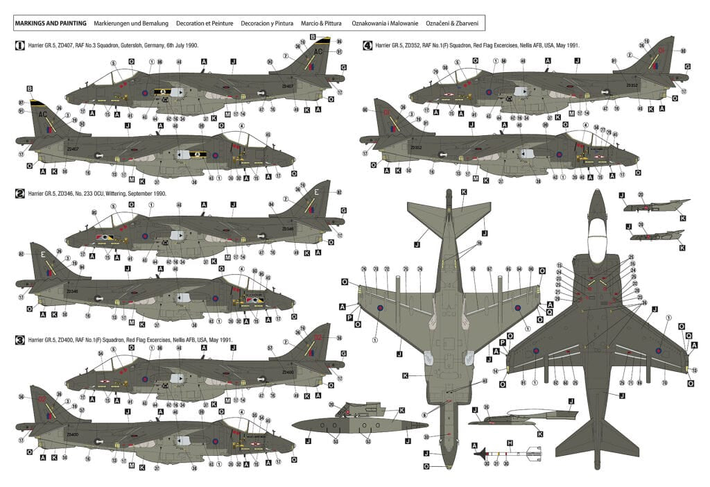 Hobby 2000 - 48049 - BAe Harrier GR.5 - paint schemes