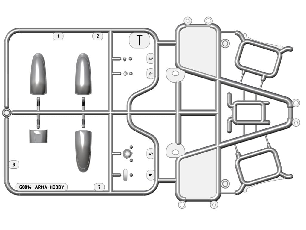 202 - Arma Hobby - 70073 - North American P-51D Mustang - sprue