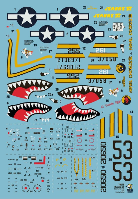 Arma Hobby - 70075 - North American P-51B Mustang - decals