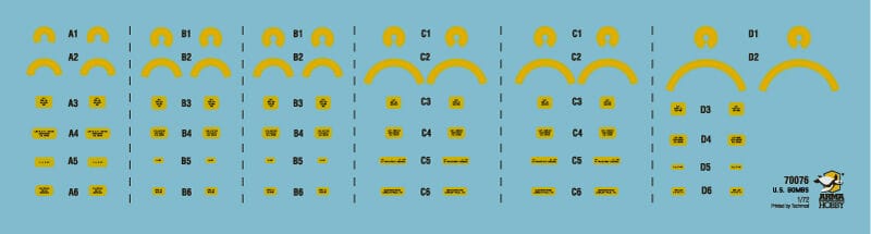 Arma Hobby - 70076 - United States Bombs (WWII / Korean War) - decals