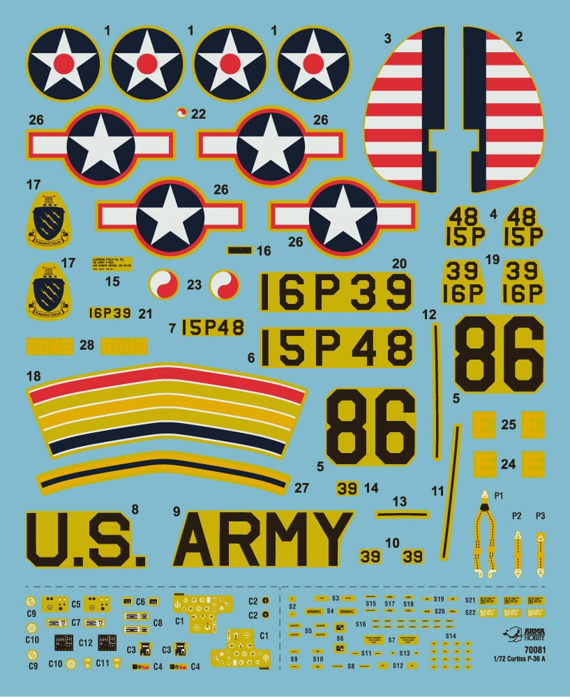 Arma Hobby - 70081 - Curtiss P-36A Hawk - decals