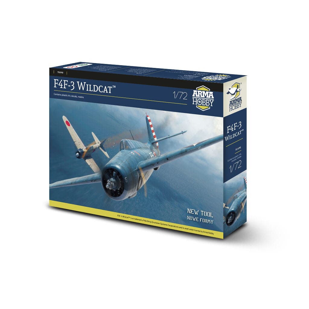 100 - Arma Hobby - 70090 - Grumman F4F-3 Wildcat - box right front angle