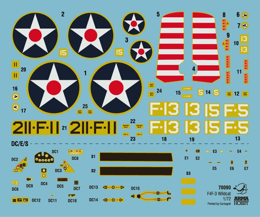 Arma Hobby - 70090 - Grumman F4F-3 Wildcat - decals