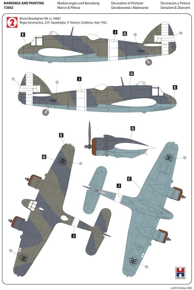 301 - Hobby 2000 - 72002 - Bristol Beaufighter Mk Ic / Mk If - paint schemes