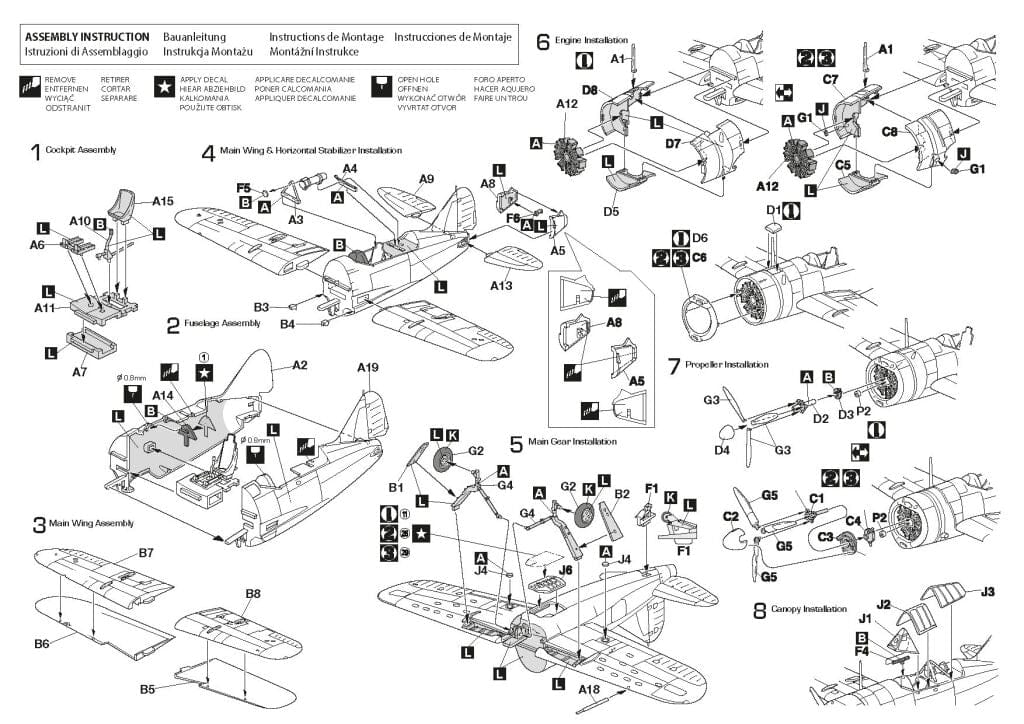Hobby 2000 - 72064 - Brewster F2A-1/2 Buffalo - instructions