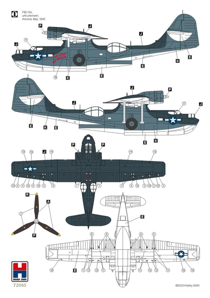 300 - Hobby 2000 - 72065 - Consolidated Catalina Mk IIIa / PBY-5A Catalina - paint schemes