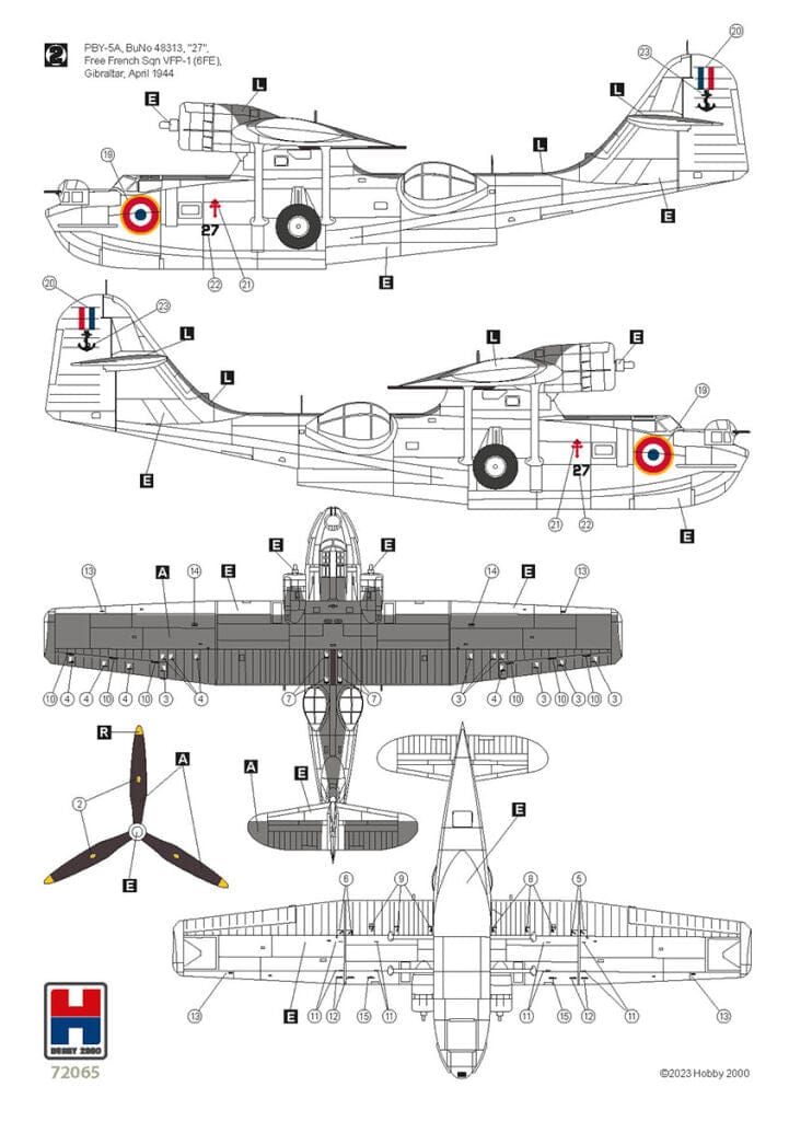 Hobby 2000 - 72065 - Consolidated Catalina Mk IIIa / PBY-5A Catalina - paint schemes