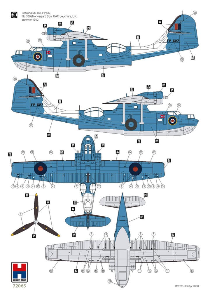 Hobby 2000 - 72065 - Consolidated Catalina Mk IIIa / PBY-5A Catalina - paint schemes