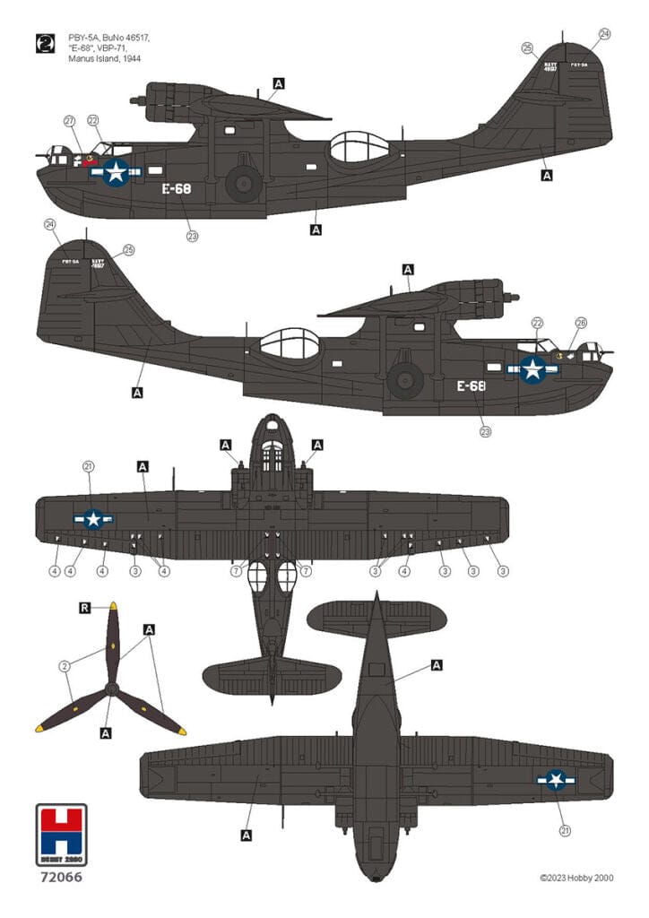 301 - Hobby 2000 - 72066 - Consolidated PBY-5A Catalina - paint schemes