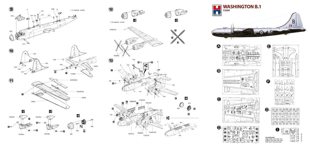 Hobby 2000 - 72069 - Boeing Washington B Mk 1 - instructions