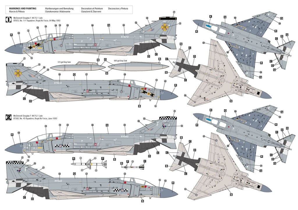 300 - Hobby 2000 - 72081 - McDonnell Douglas F-4K FG.1 Phantom II - paint schemes