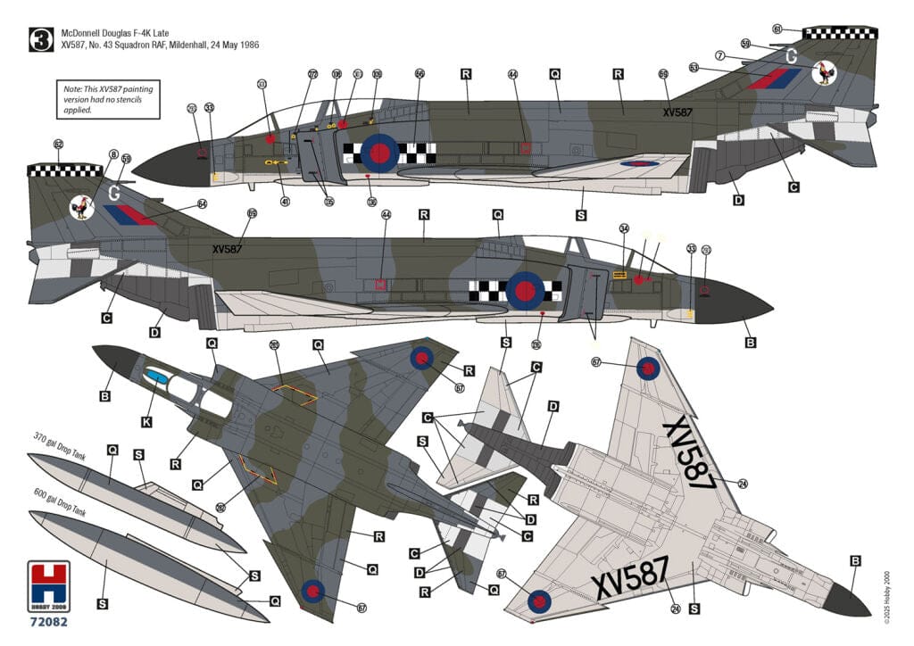 301 - Hobby 2000 - 72082 - McDonnell Douglas F-4K FG.1 Phantom II - paint schemes