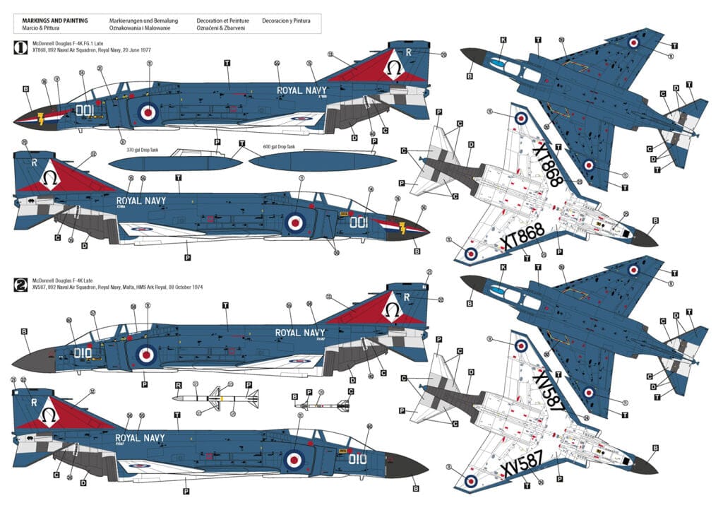 300 - Hobby 2000 - 72082 - McDonnell Douglas F-4K FG.1 Phantom II - paint schemes