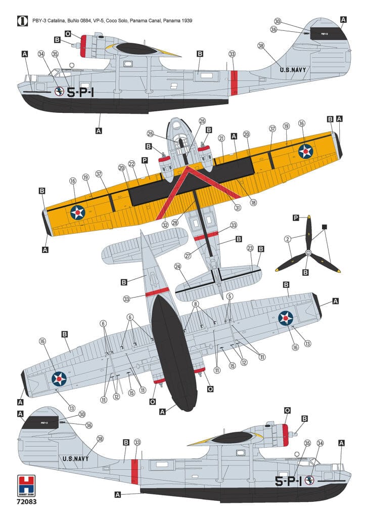 300 - Hobby 2000 - 72083 - Consolidated PBY-3 Catalina - paint schemes