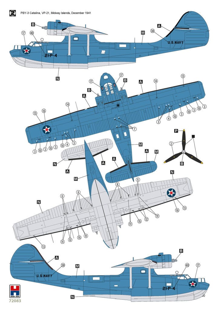 301 - Hobby 2000 - 72083 - Consolidated PBY-3 Catalina - paint schemes