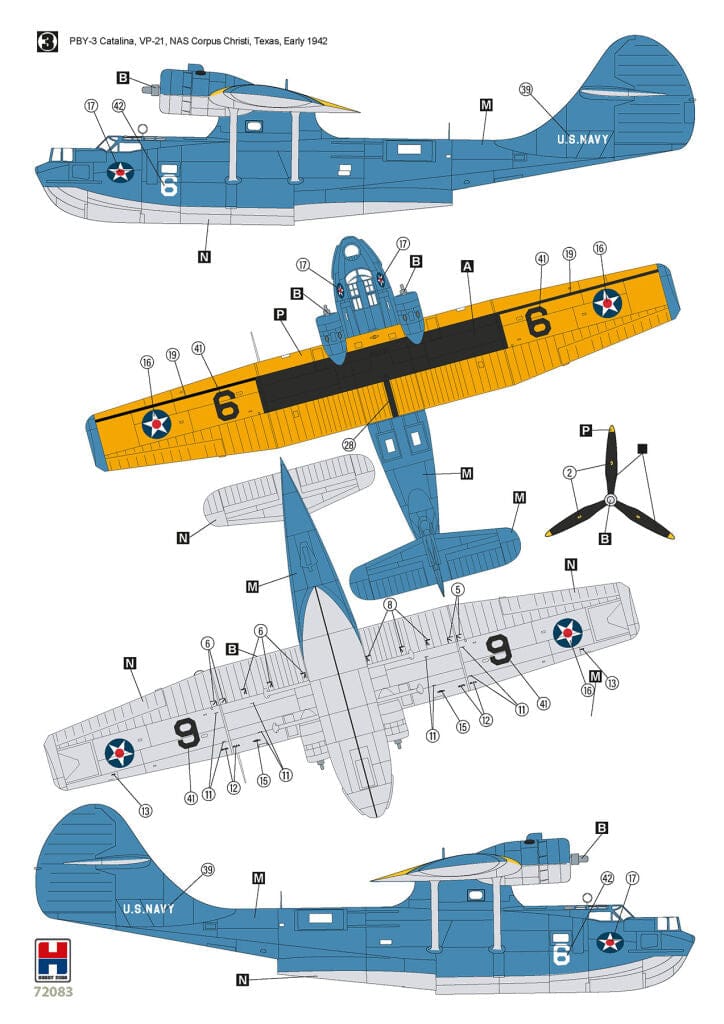 Hobby 2000 - 72083 - Consolidated PBY-3 Catalina - paint schemes