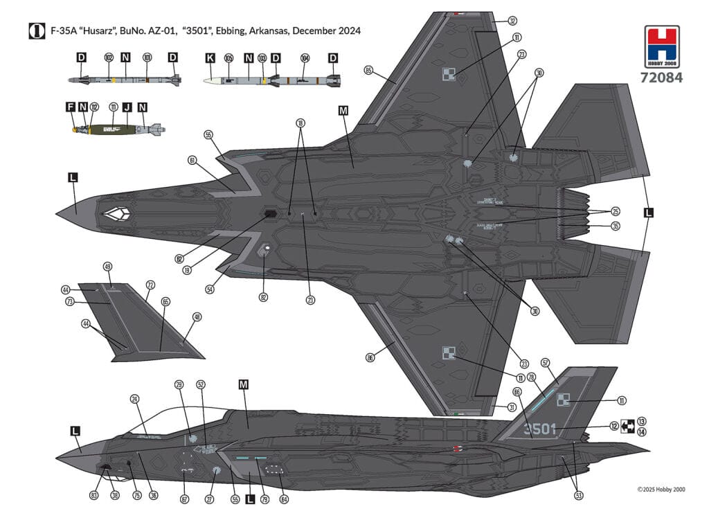300 - Hobby 2000 - 72084 - Lockheed Martin F-35A Lightning II - paint schemes