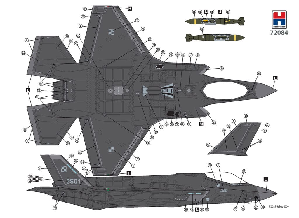 Hobby 2000 - 72084 - Lockheed Martin F-35A Lightning II - paint schemes