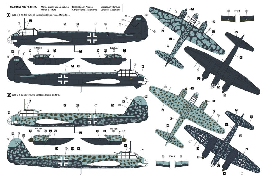 Hobby 2000 - 72088 - Junkers Ju 88 S-1 - paint schemes