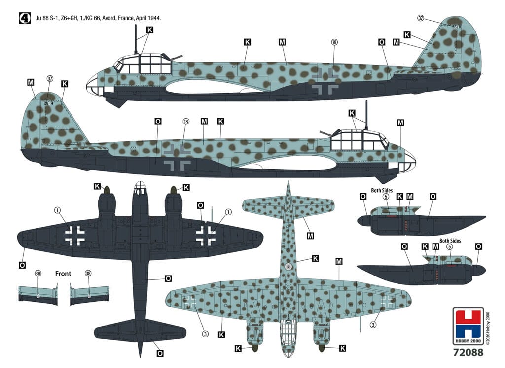 Hobby 2000 - 72088 - Junkers Ju 88 S-1 - paint schemes