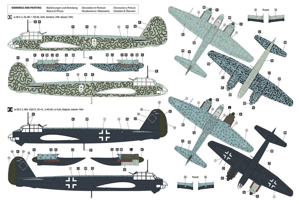 Hobby 2000 - 72089 - Junkers Ju 88 S-3 - paint schemes