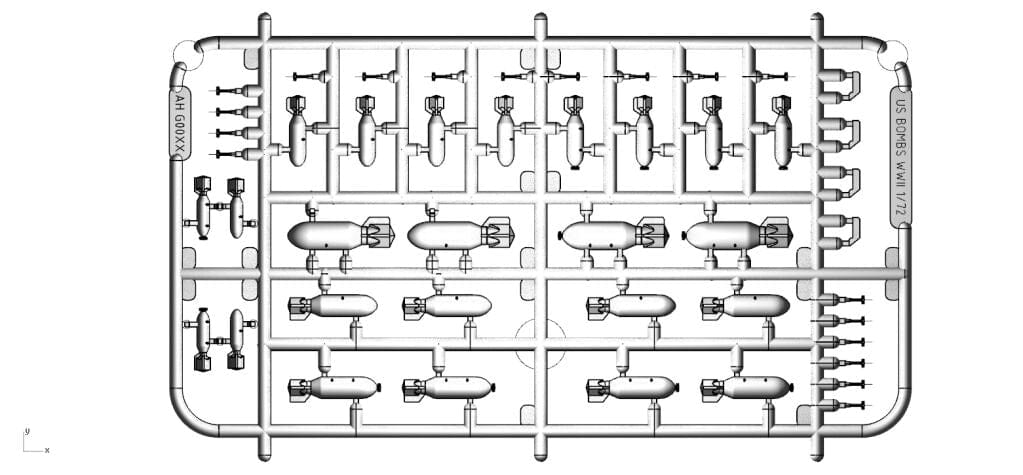 201 - Arma Hobby - 70076 - United States Bombs (WWII / Korean War) - sprue