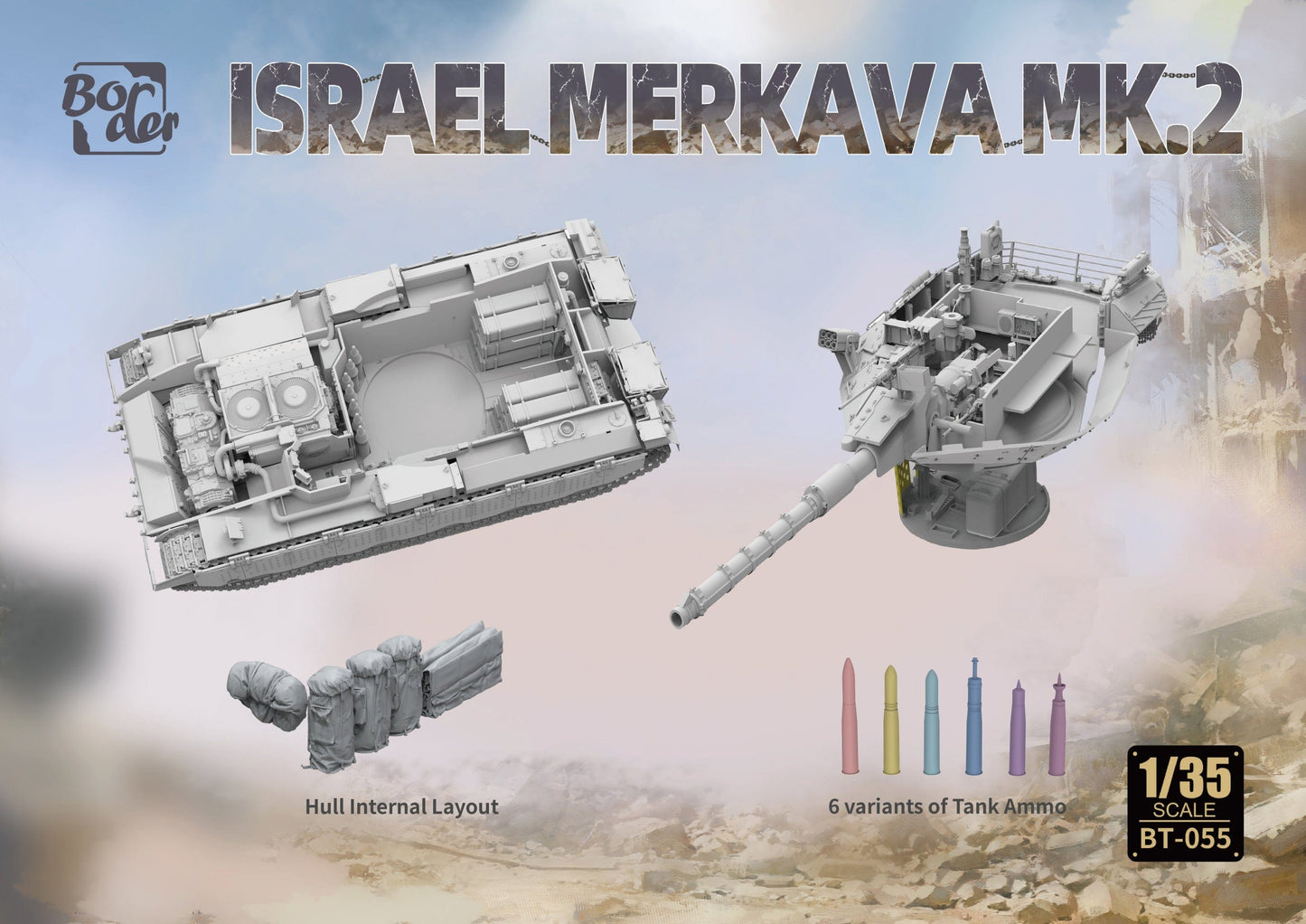 500 - Border Model - BT-055 - Merkava Mk.II [Interior Kit] - digital model