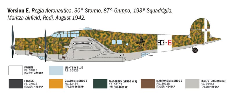 Italeri - 1479 - CANT Z.1007bis Alcione - paint schemes
