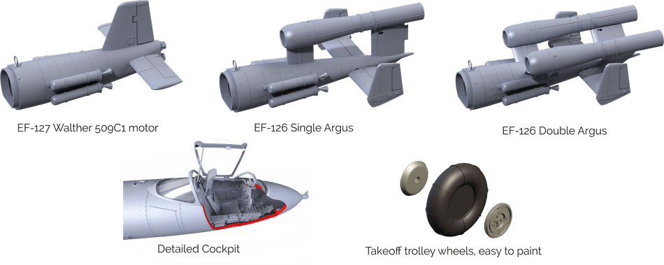 601 - Das Werk - 32001 - Junkers Ju EF 126 Elli / 127 Walli - unpainted model