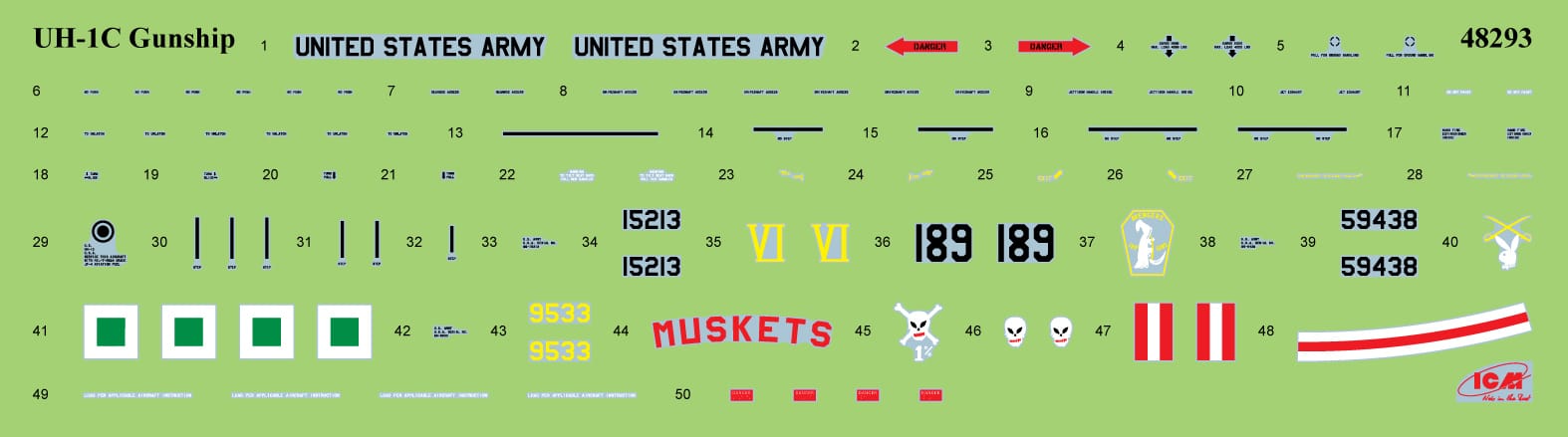 ICM - 48293 - Bell UH-1C Iroquois ‘Huey’ - decals