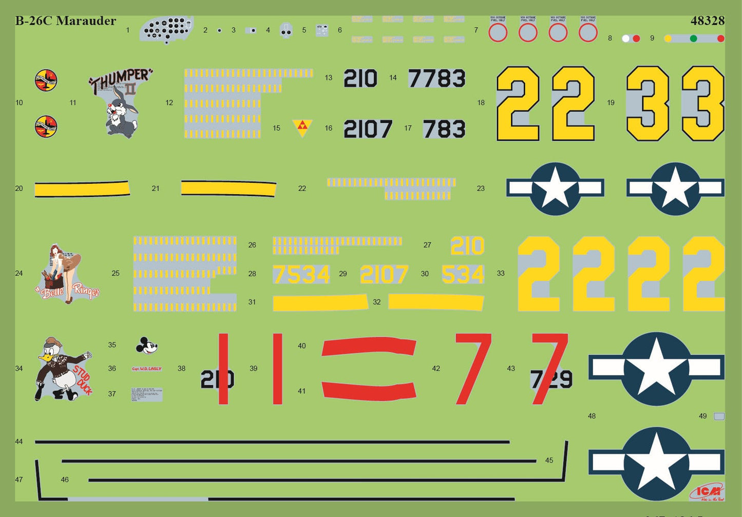400 - ICM - 48328 - Martin B-26C-45 Marauder - decals