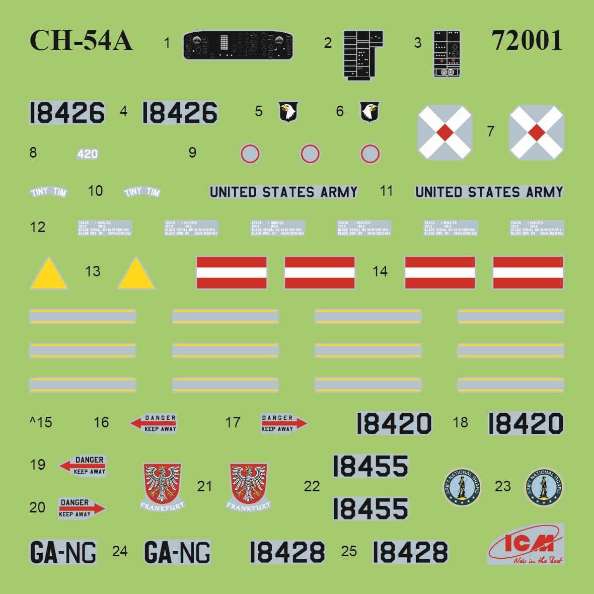 ICM - 72001 - Sikorsky CH-54A Tarhe - decals