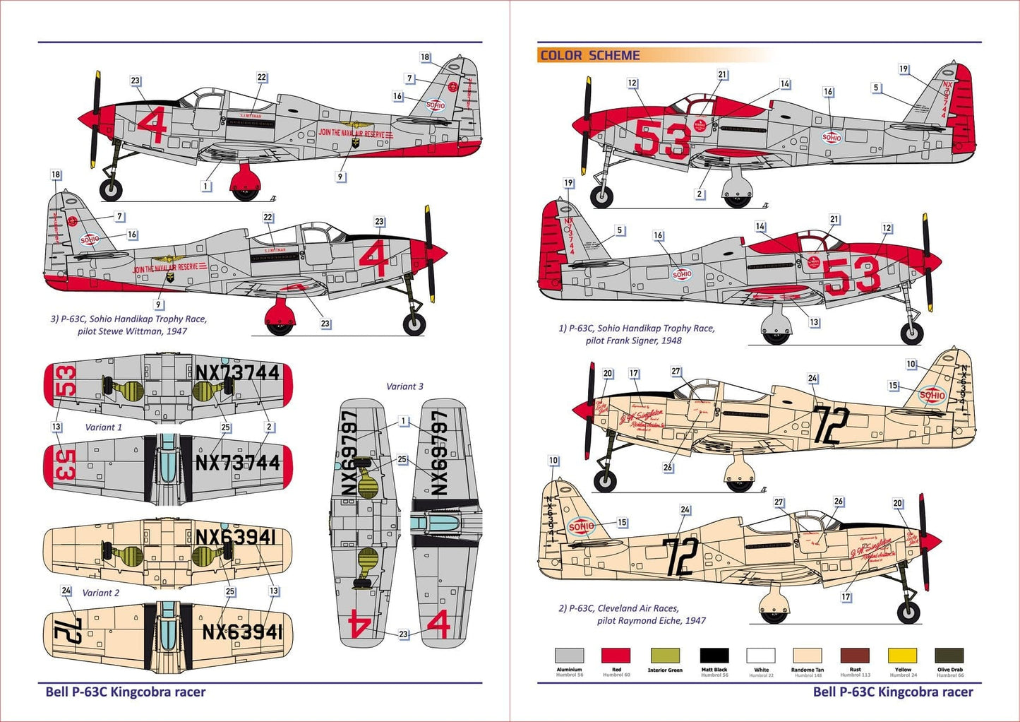 400 - Dora Wings - 48007 - Bell P-63C Kingcobra Racer - decals