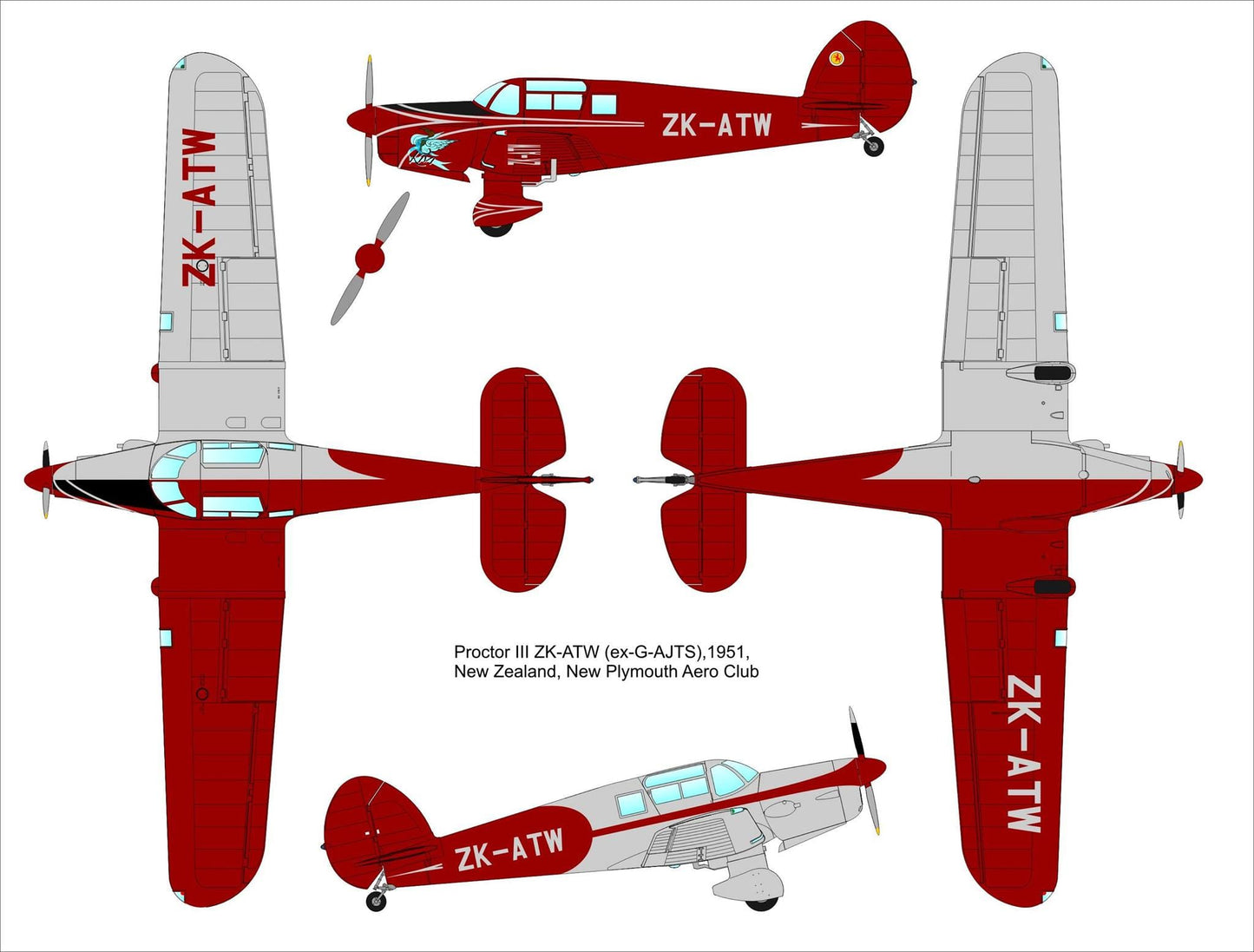 303 - Dora Wings - 48016 - Percival Proctor Mk III - paint schemes
