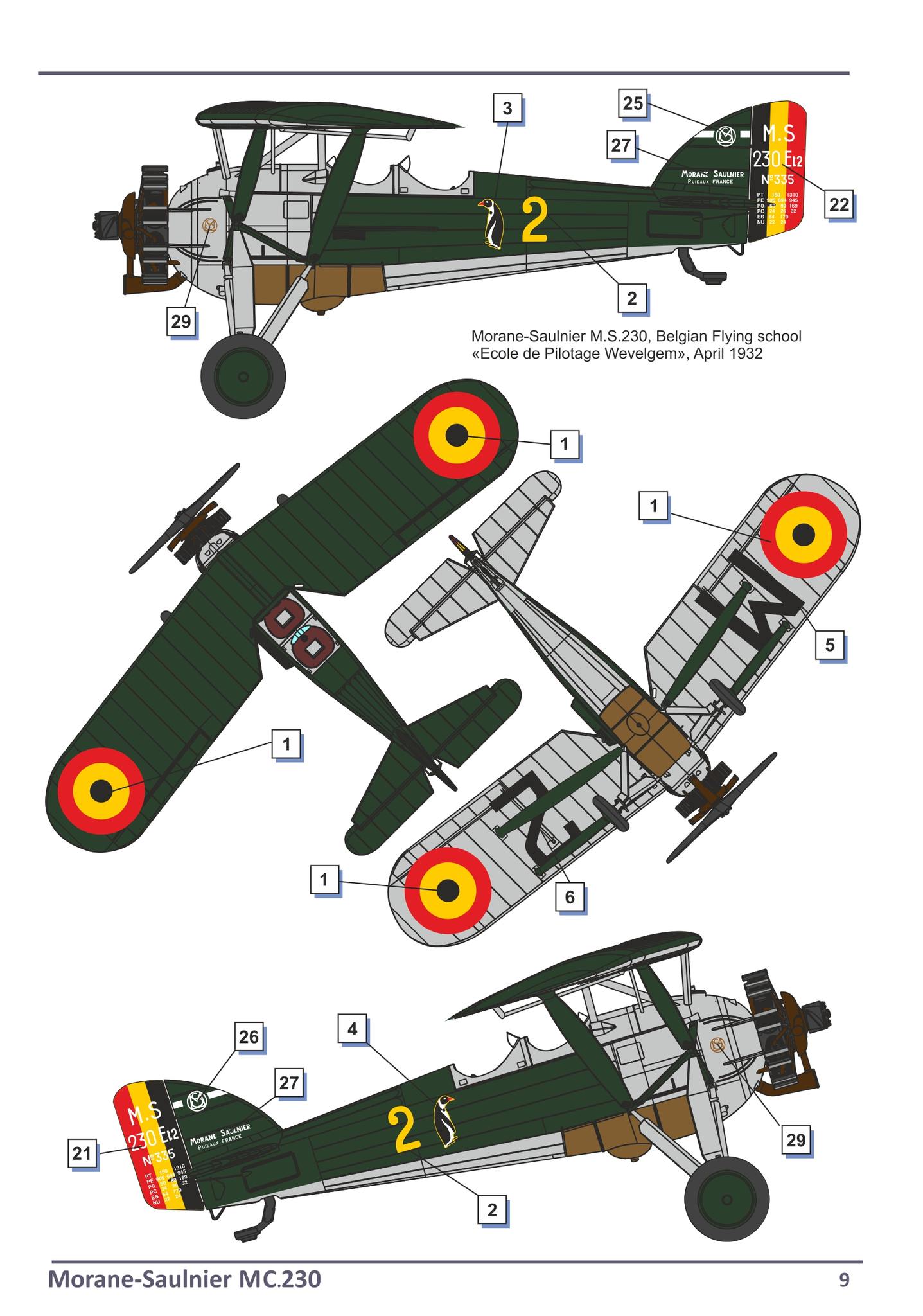 300 - Dora Wings - 48037 - Morane-Saulnier MS.230 - paint schemes