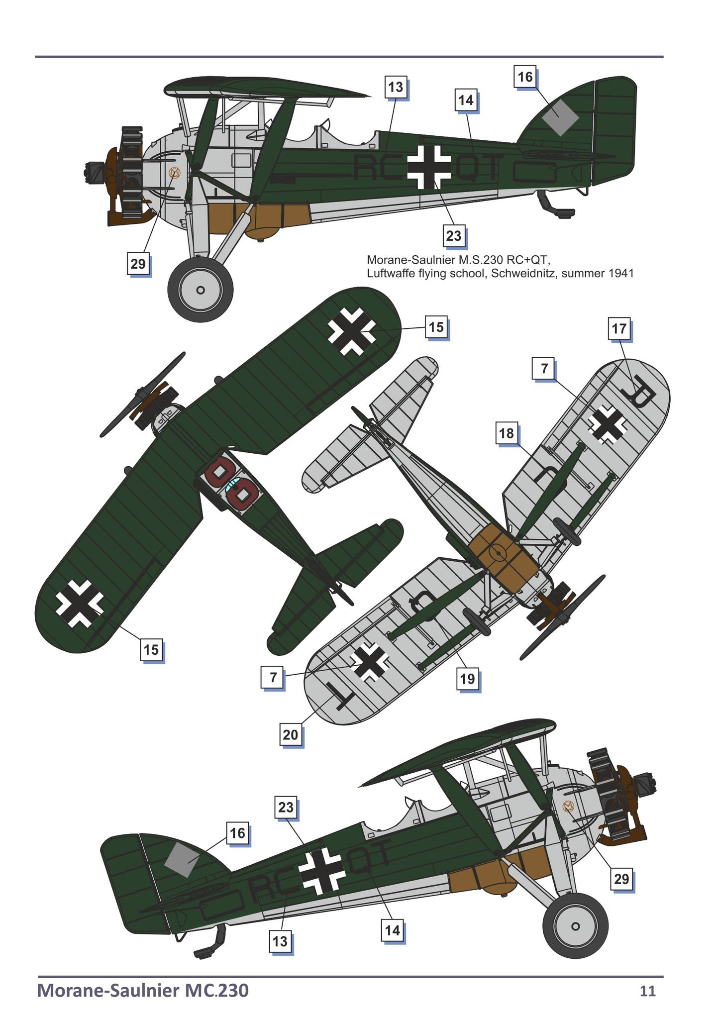 301 - Dora Wings - 48037 - Morane-Saulnier MS.230 - paint schemes