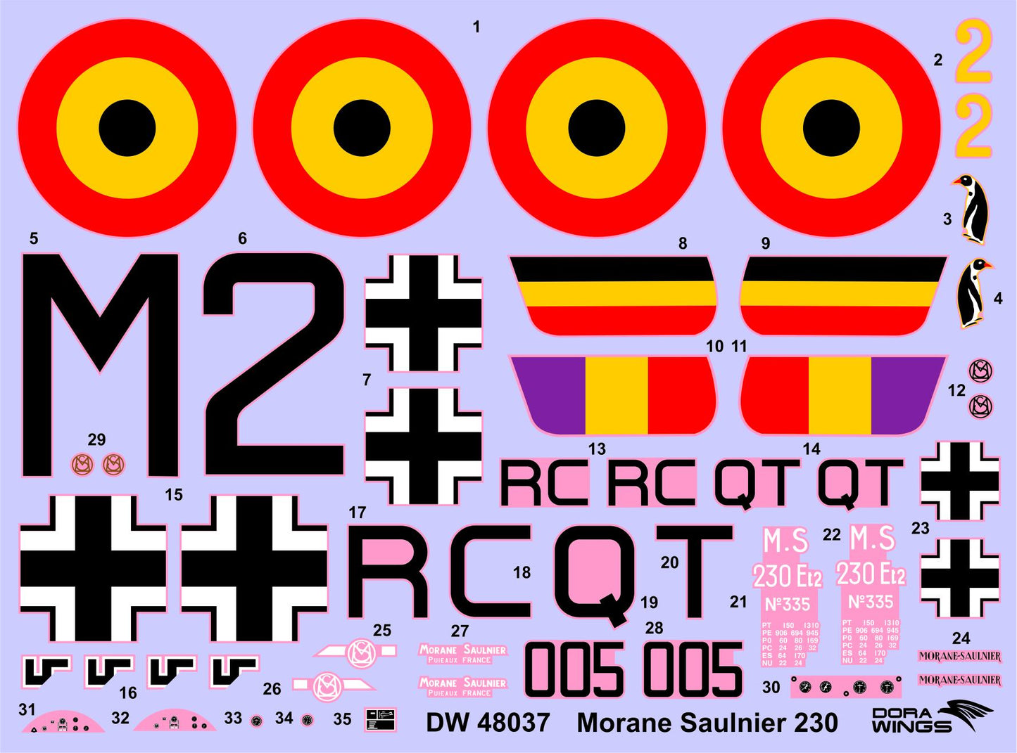 402 - Dora Wings - 48037 - Morane-Saulnier MS.230 - decals