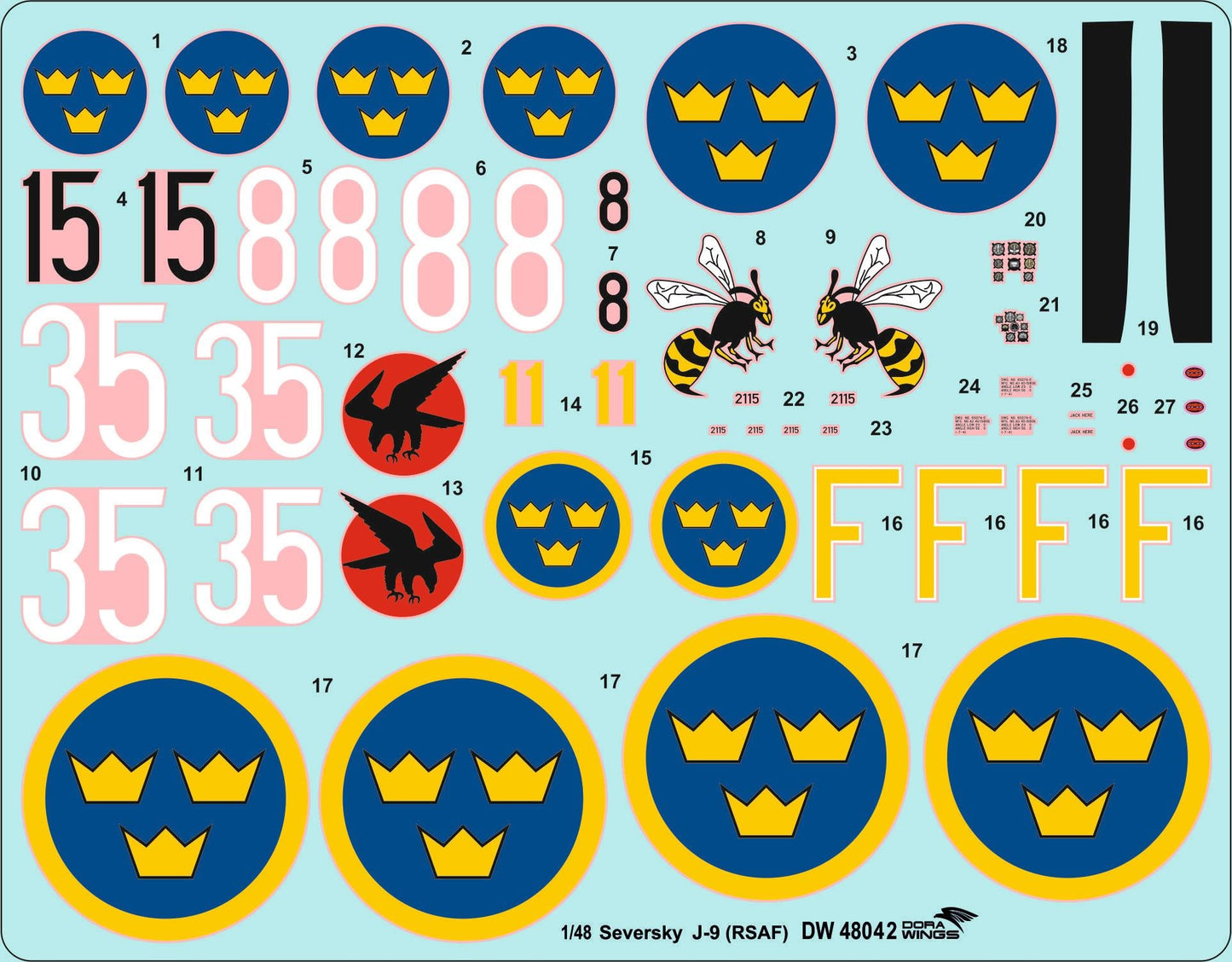400 - Dora Wings - 48042 - Seversky J 9 - decals